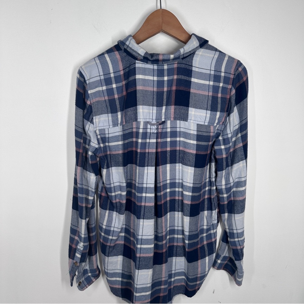 American Eagle Womens Boyfriend Fit Plaid Button Down Shirt Size Medium Soft - Picture 2 of 5